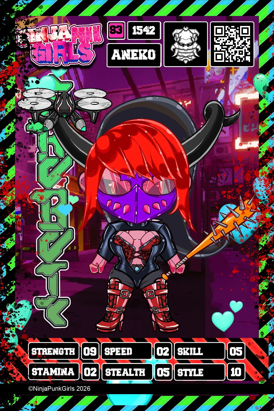 Rebuilt card #1542 Aneko